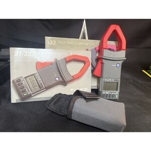 Fluke 33 True RMS Clamp Meter Digital Multimeter with Case and Manual